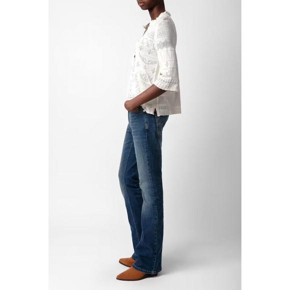 NEW ZADIG & VOLTAIRE taho dentelle sweater in ecru - Picture 3 of 5